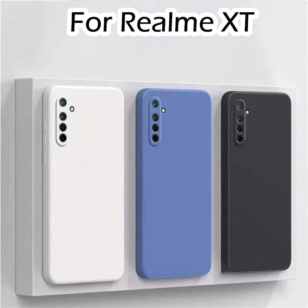 For Realme XT Cover Drop and wear resistant Silicone Full Case Classic Simple Solid Color Phone Case Cover