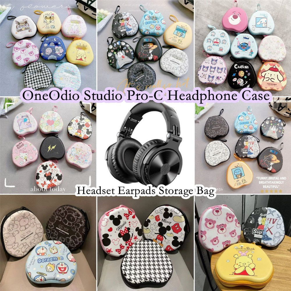For OneOdio Studio Pro-C Headphone Case Cartoon Creative Patterns Headset Earpads Storage Bag Casing Box