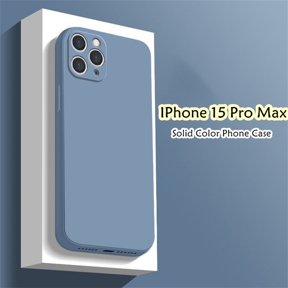 For IPhone 15 Pro Max Cover Drop and wear resistant Silicone Full Case Classic Simple Solid Color Phone Case Cover