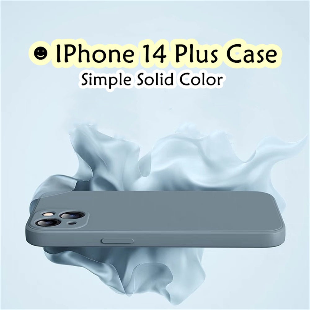 For IPhone 14 Plus Cover Drop and wear resistant Silicone Full Case Classic Simple Solid Color Phone Case Cover