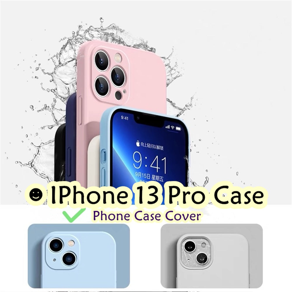 For IPhone 13 Pro Cover Drop and wear resistant Silicone Full Case Classic Simple Solid Color Phone Case Cover