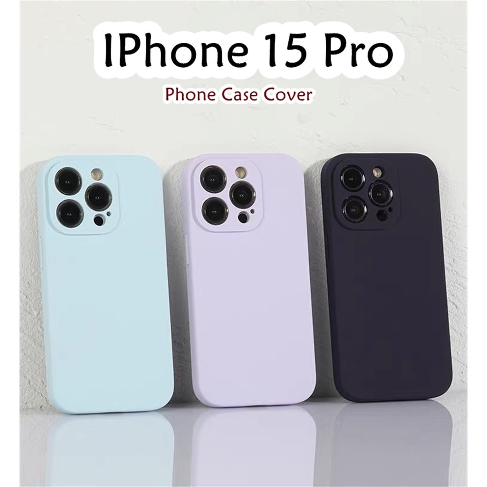 For IPhone 15 Pro Cover Drop and wear resistant Silicone Full Case Classic Simple Solid Color Phone Case Cover