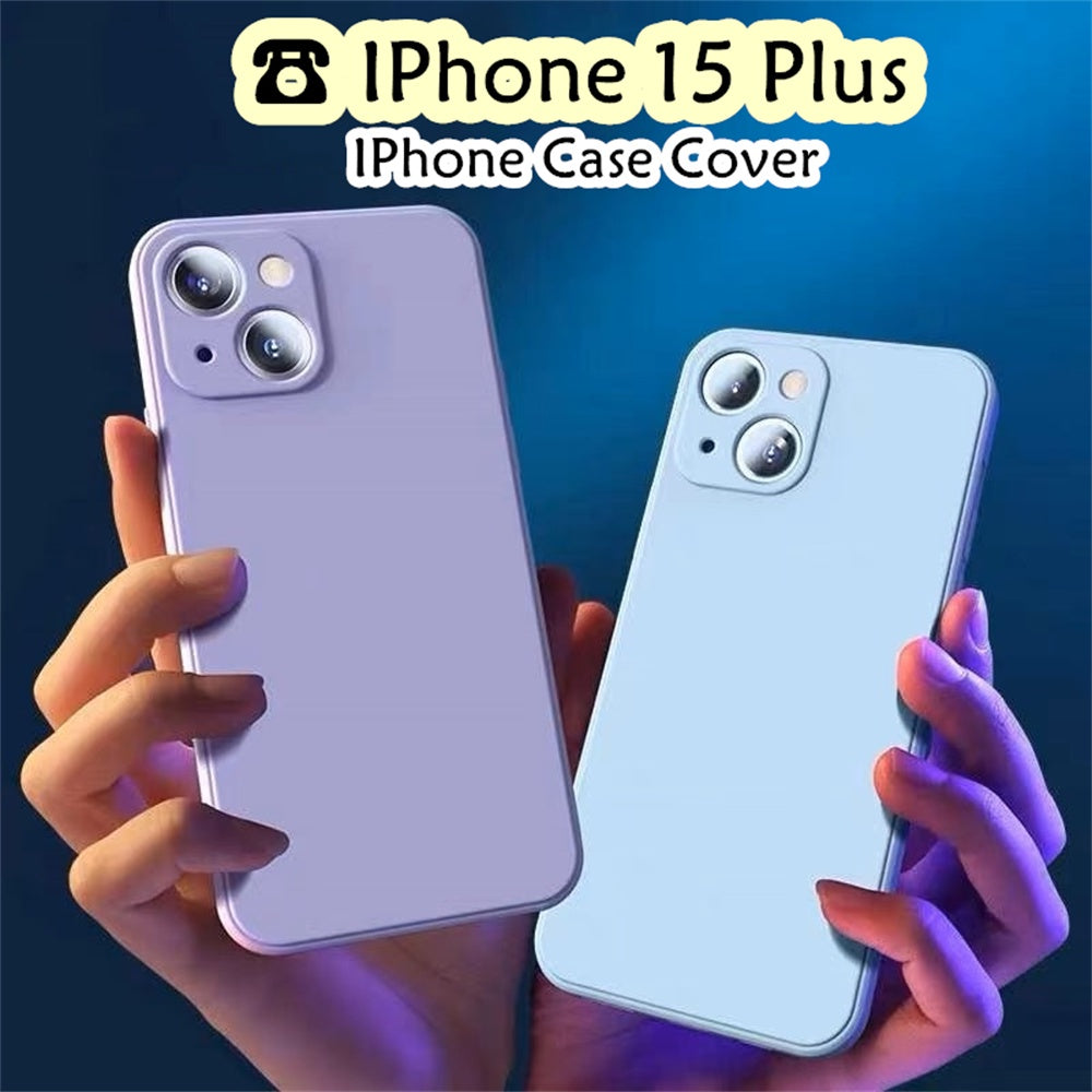 For IPhone 15 Plus Cover Drop and wear resistant Silicone Full Case Classic Simple Solid Color Phone Case Cover