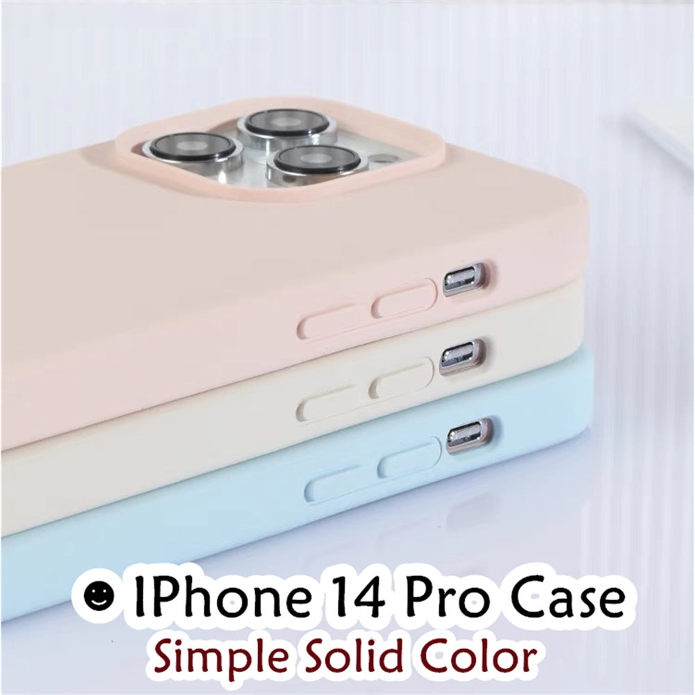 For IPhone 14 Pro Cover Drop and wear resistant Silicone Full Case Classic Simple Solid Color Phone Case Cover