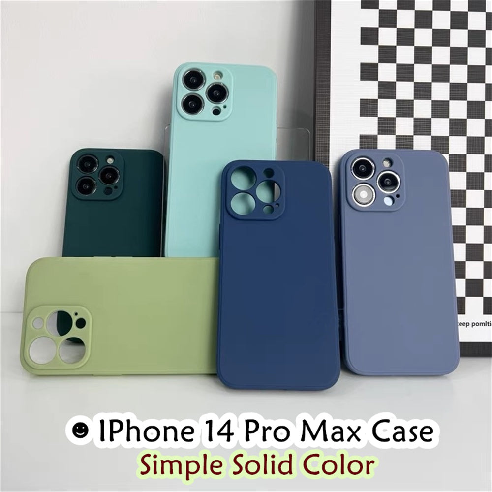 For IPhone 14 Pro Max Cover Drop and wear resistant Silicone Full Case Classic Simple Solid Color Phone Case Cover