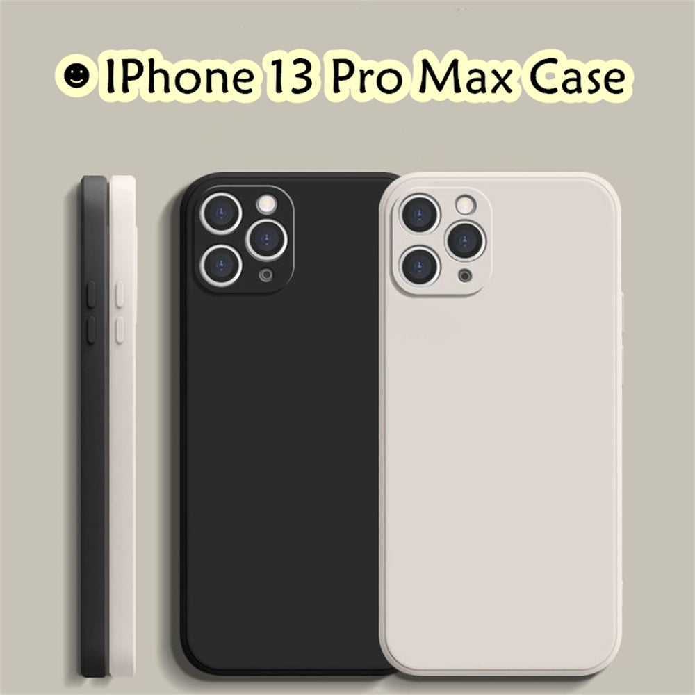 For IPhone 13 Pro Max Cover Drop and wear resistant Silicone Full Case Classic Simple Solid Color Phone Case Cover