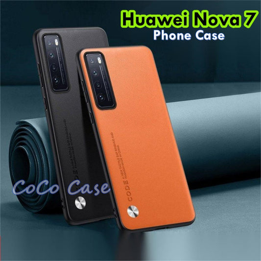 For Huawei Nova 7 Cover Silicone Professional Full Case Classic Simple Solid Color Phone Case Cover sweatproof