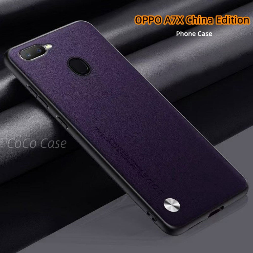 For OPPO A7X China Edition Cover Silicone Professional Full Case Classic Simple Solid Color Phone Case Cover sweatproof