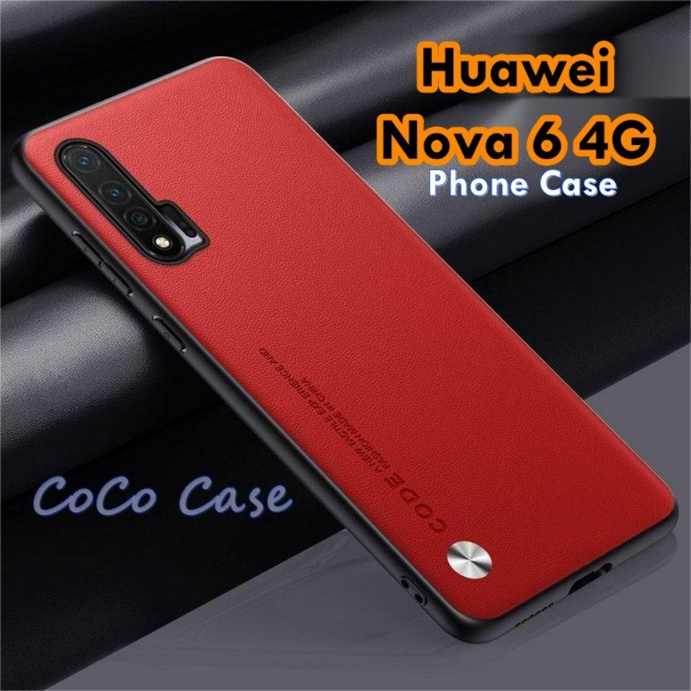 For Huawei Nova 6 4G Cover Silicone Professional Full Case Classic Simple Solid Color Phone Case Cover sweatproof
