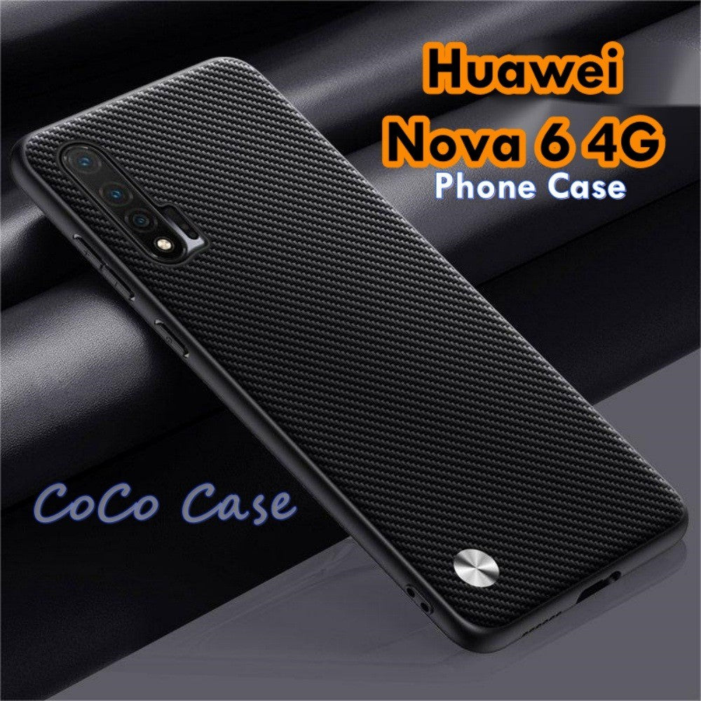 For Huawei Nova 6 4G Cover Silicone Professional Full Case Classic Simple Solid Color Phone Case Cover sweatproof