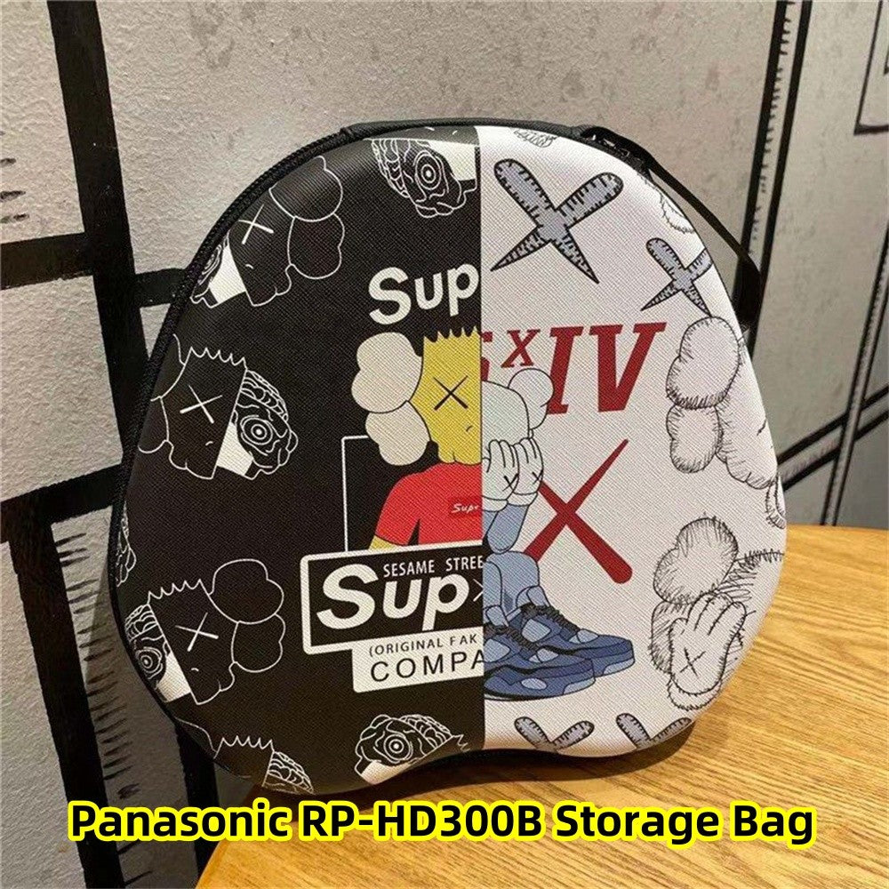 For Panasonic RP-HD300B Headphone Case Cartoon Creative Patterns Headset Earpads Storage Bag Casing Box