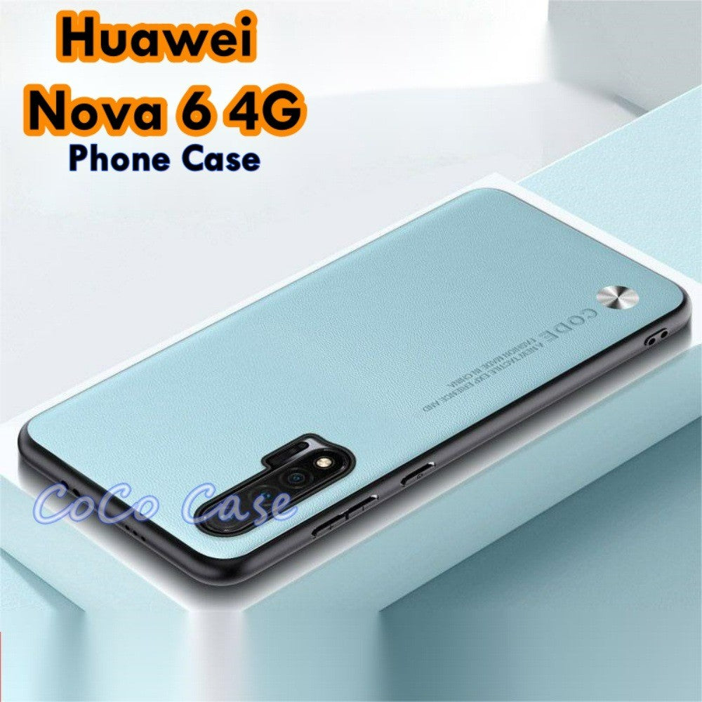 For Huawei Nova 6 4G Cover Silicone Professional Full Case Classic Simple Solid Color Phone Case Cover sweatproof