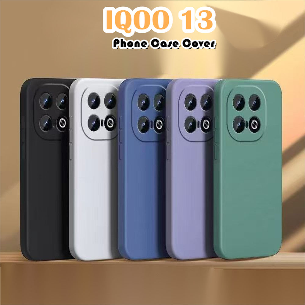 For IQOO 13 Cover Drop and wear resistant Silicone Full Case Classic Simple Solid Color Phone Case Cover