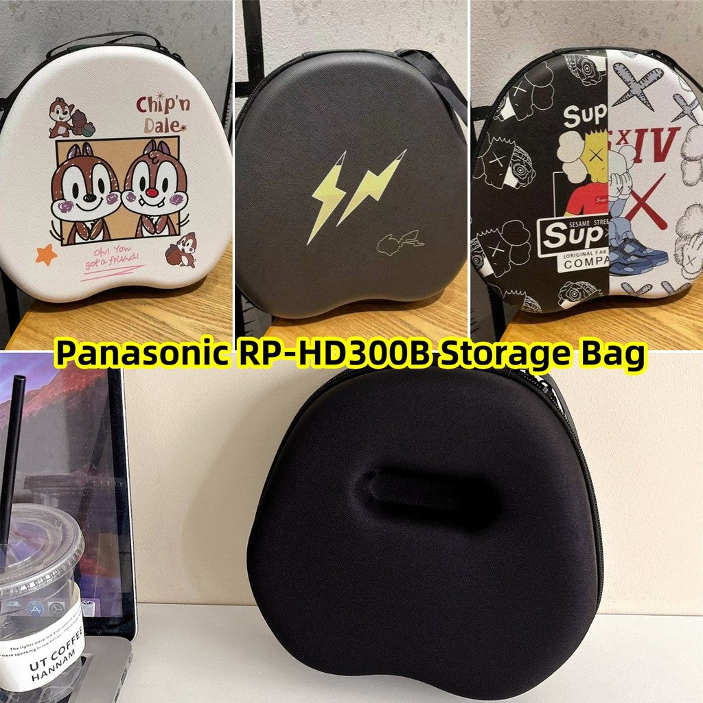 For Panasonic RP-HD300B Headphone Case Cartoon Creative Patterns Headset Earpads Storage Bag Casing Box