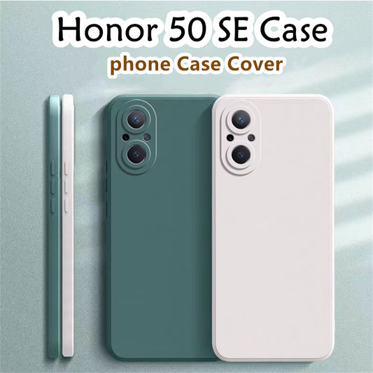 For Honor 50 SE Cover Drop and wear resistant Silicone Full Case Classic Simple Solid Color Phone Case Cover