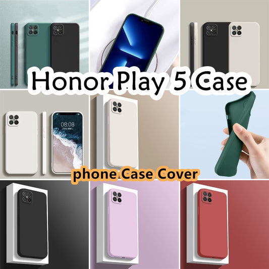 For Honor Play 5 Cover Drop and wear resistant Silicone Full Case Classic Simple Solid Color Phone Case Cover