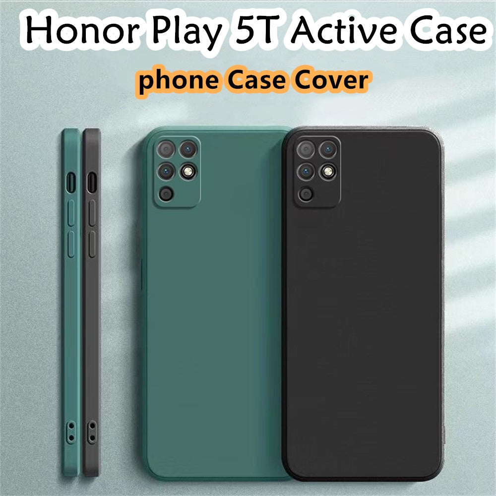 For Honor Play 5T Active Cover Drop and wear resistant Silicone Full Case Classic Simple Solid Color Phone Case Cover