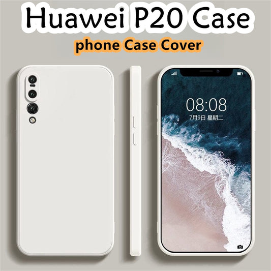 For Huawei P20 Cover Drop and wear resistant Silicone Full Case Classic Simple Solid Color Phone Case Cover