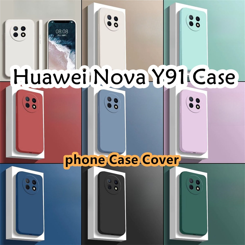 For Huawei Nova Y91 Cover Drop and wear resistant Silicone Full Case Classic Simple Solid Color Phone Case Cover