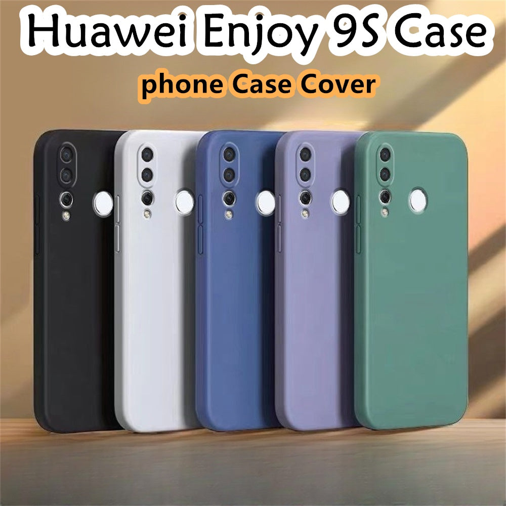 For Huawei Enjoy 9S Cover Drop and wear resistant Silicone Full Case Classic Simple Solid Color Phone Case Cover
