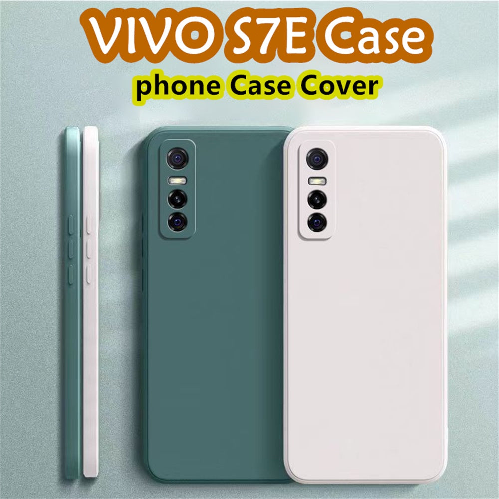 For VIVO S7E Cover Drop and wear resistant Silicone Full Case Classic Simple Solid Color Phone Case Cover