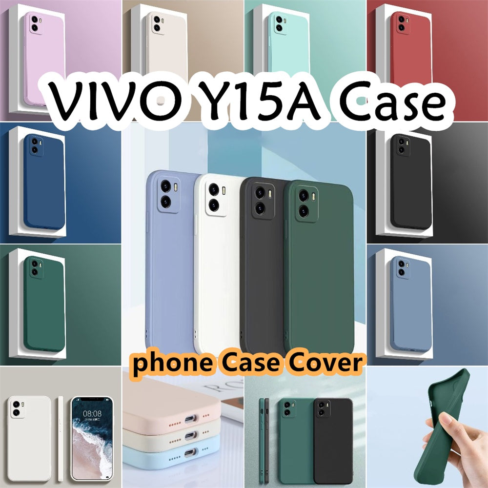 For VIVO Y15A Cover Drop and wear resistant Silicone Full Case Classic Simple Solid Color Phone Case Cover