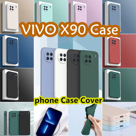 For VIVO X90 Cover Drop and wear resistant Silicone Full Case Classic Simple Solid Color Phone Case Cover