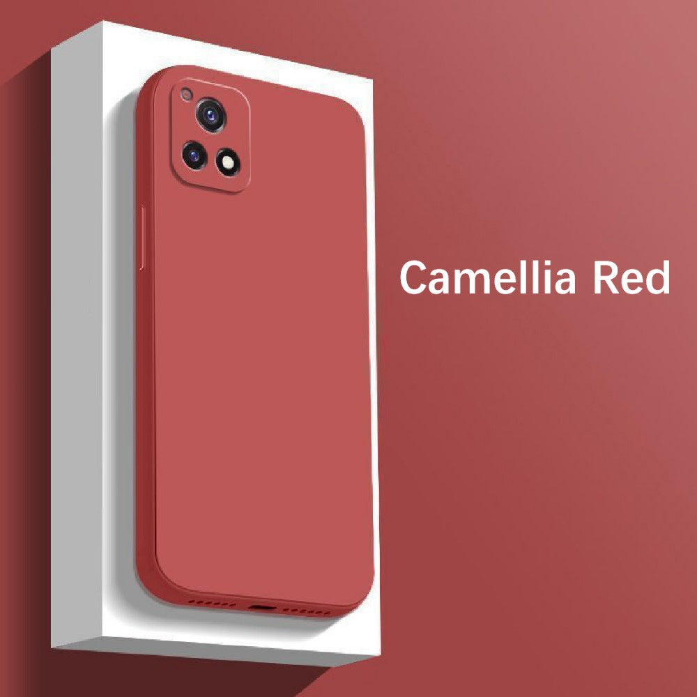 For VIVO Y54S Cover Drop and wear resistant Silicone Full Case Classic Simple Solid Color Phone Case Cover