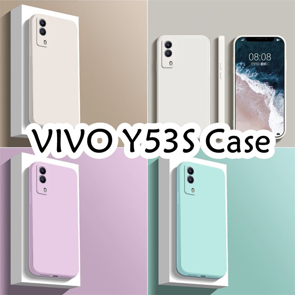 For VIVO Y53S Cover Drop and wear resistant Silicone Full Case Classic Simple Solid Color Phone Case Cover