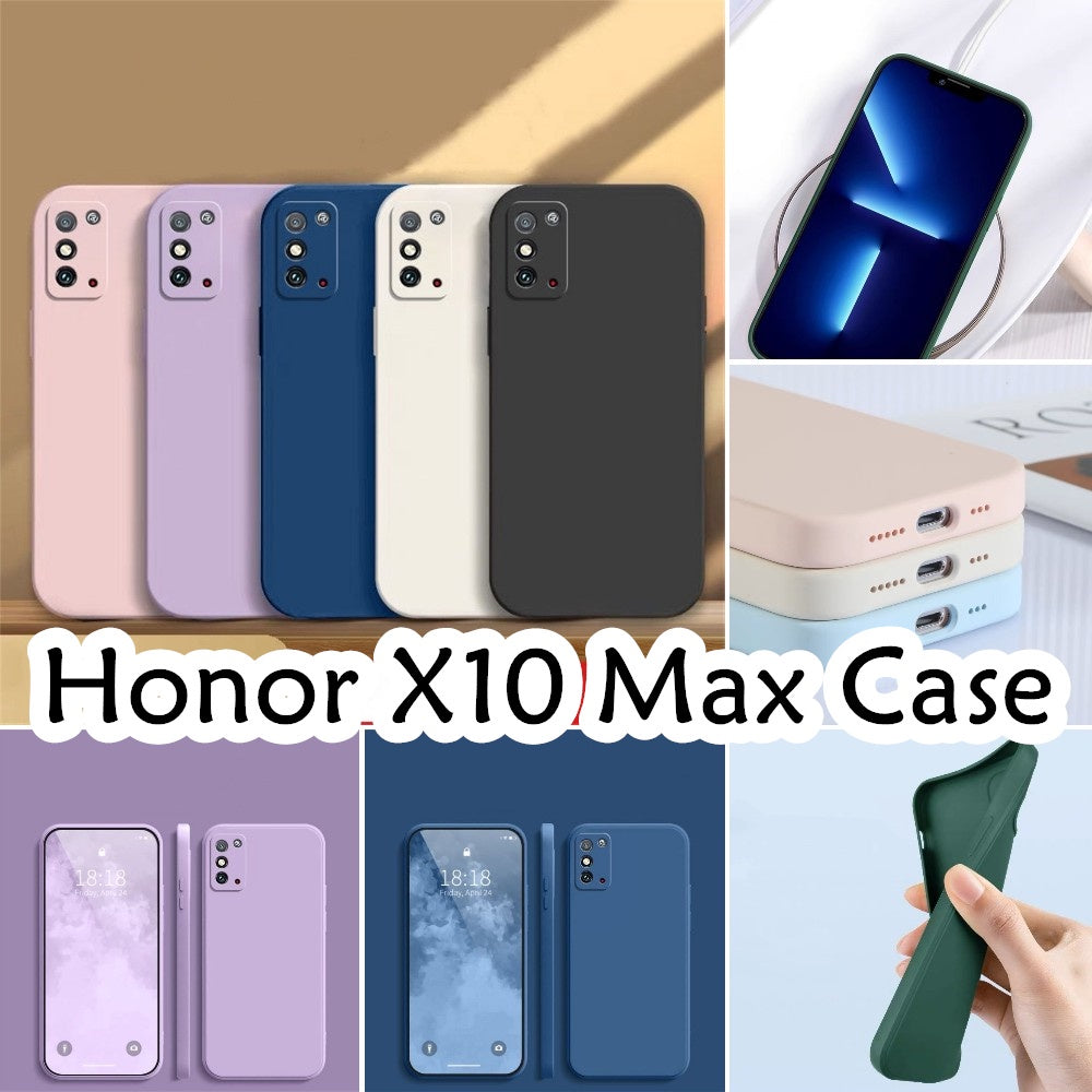 For Honor X10 Max Cover Drop and wear resistant Silicone Full Case Classic Simple Solid Color Phone Case Cover