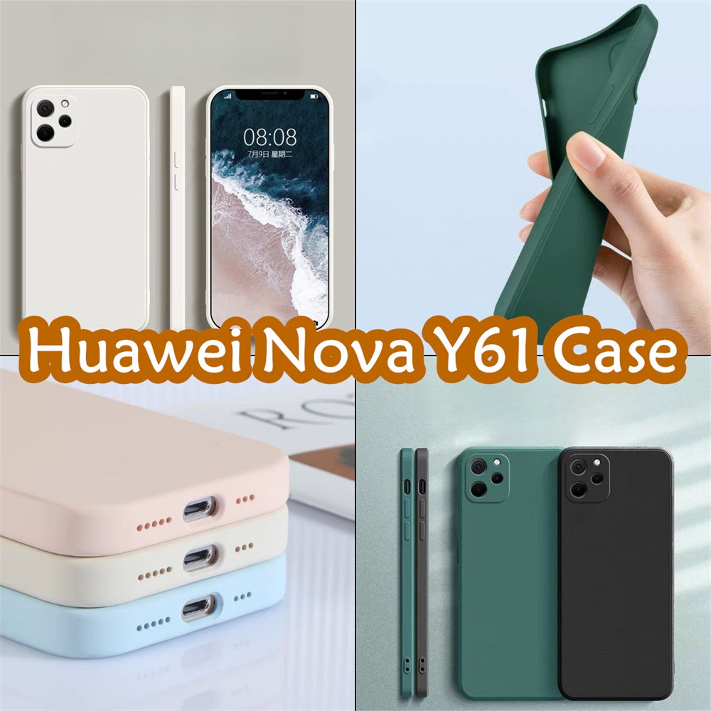 For Huawei Nova Y61 Cover Drop and wear resistant Silicone Full Case Classic Simple Solid Color Phone Case Cover