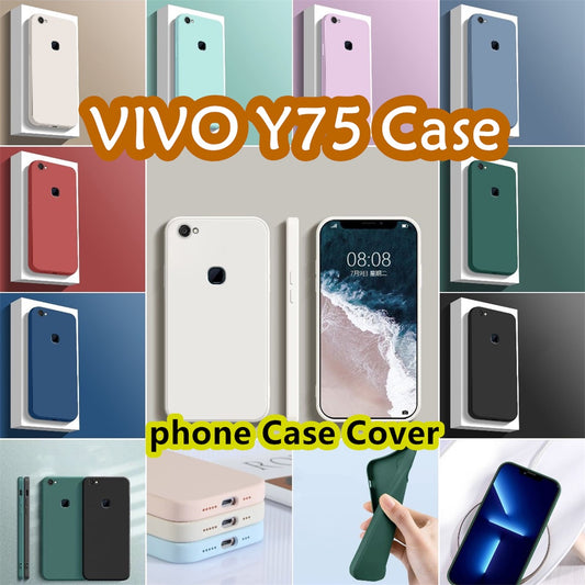 For VIVO Y75 Cover Drop and wear resistant Silicone Full Case Classic Simple Solid Color Phone Case Cover