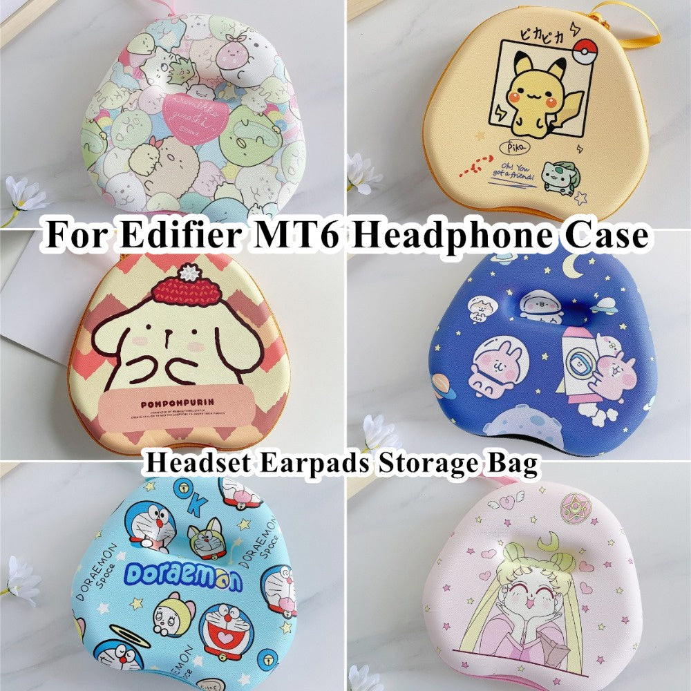For Edifier MT6 Headphone Case Cartoon Creative Patterns Headset Earpads Storage Bag Casing Box