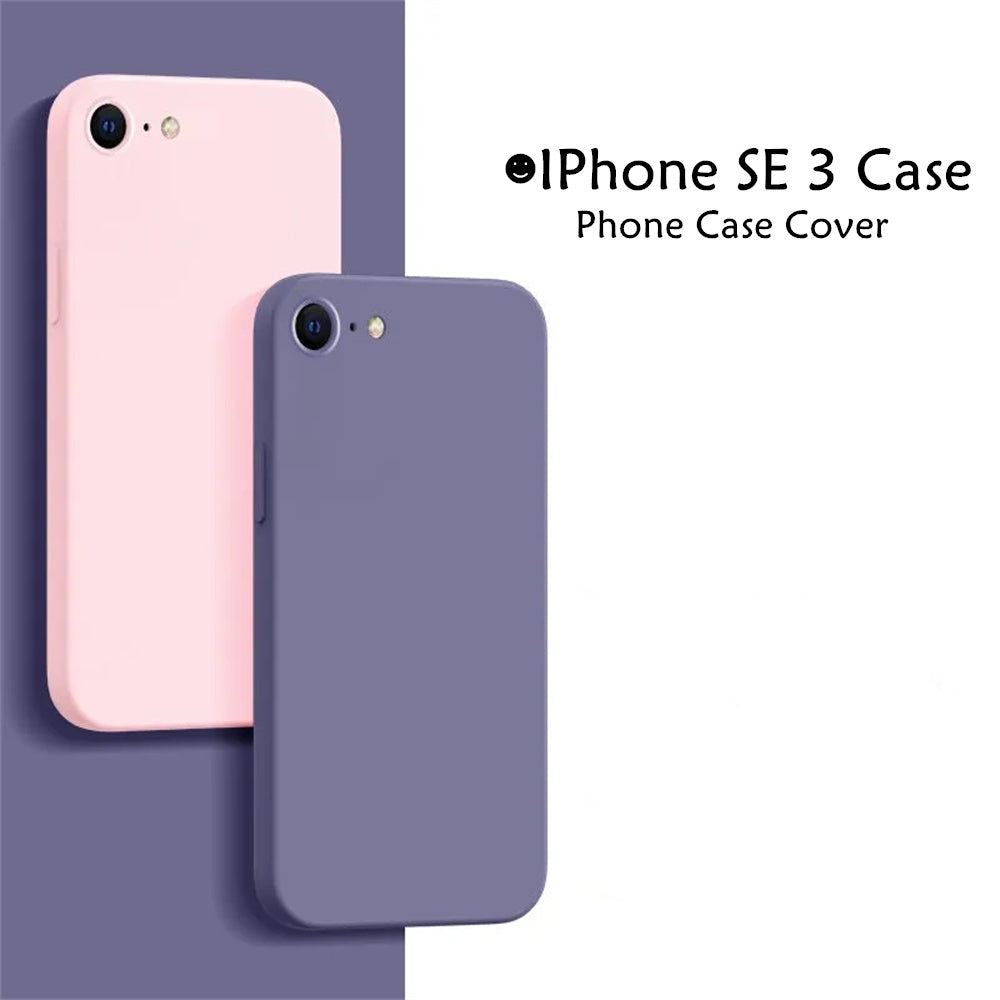 For IPhone SE 3 Cover Drop and wear resistant Silicone Full Case Classic Simple Solid Color Phone Case Cover