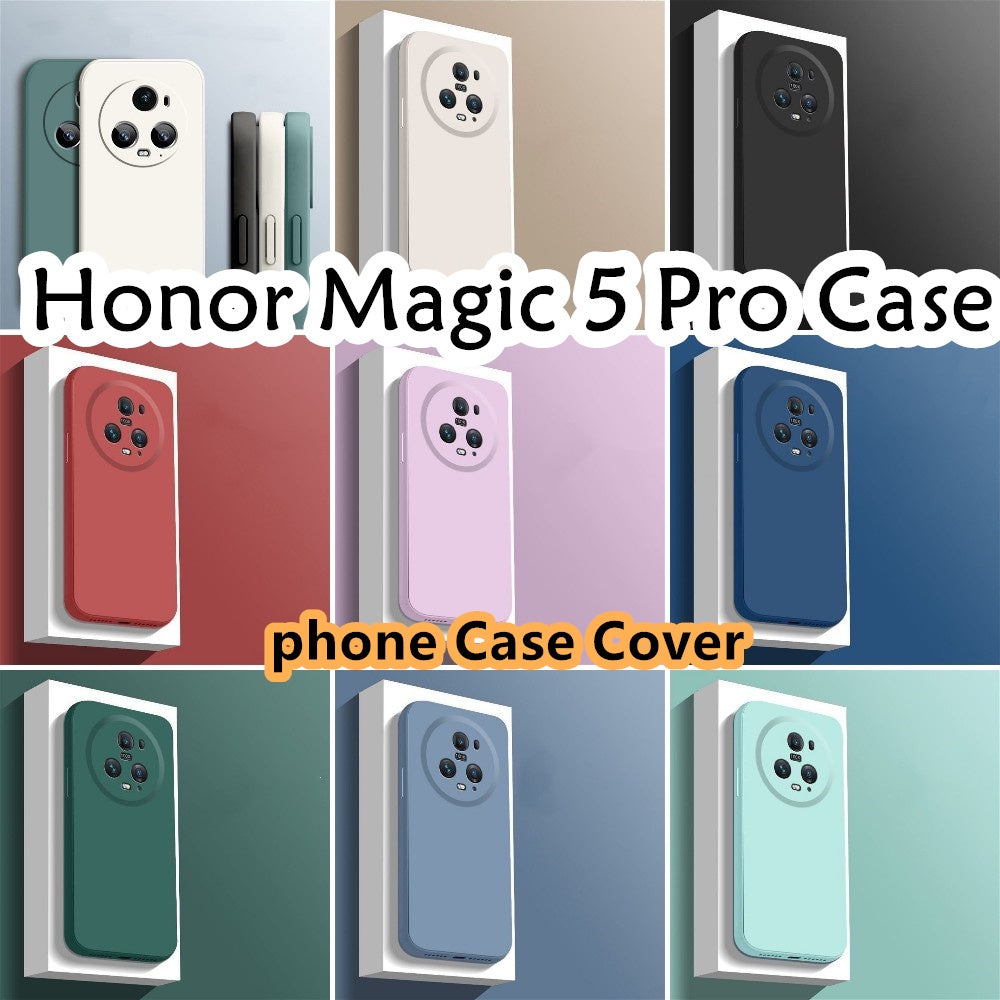 For Honor Magic 5 Pro Cover Drop and wear resistant Silicone Full Case Classic Simple Solid Color Phone Case Cover