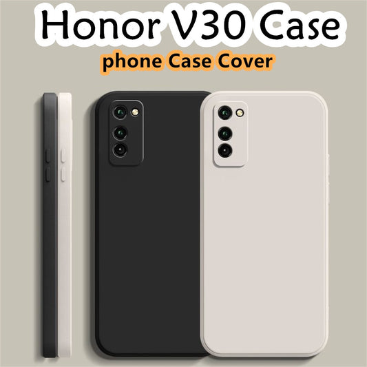 For Honor V30 Cover Drop and wear resistant Silicone Full Case Classic Simple Solid Color Phone Case Cover