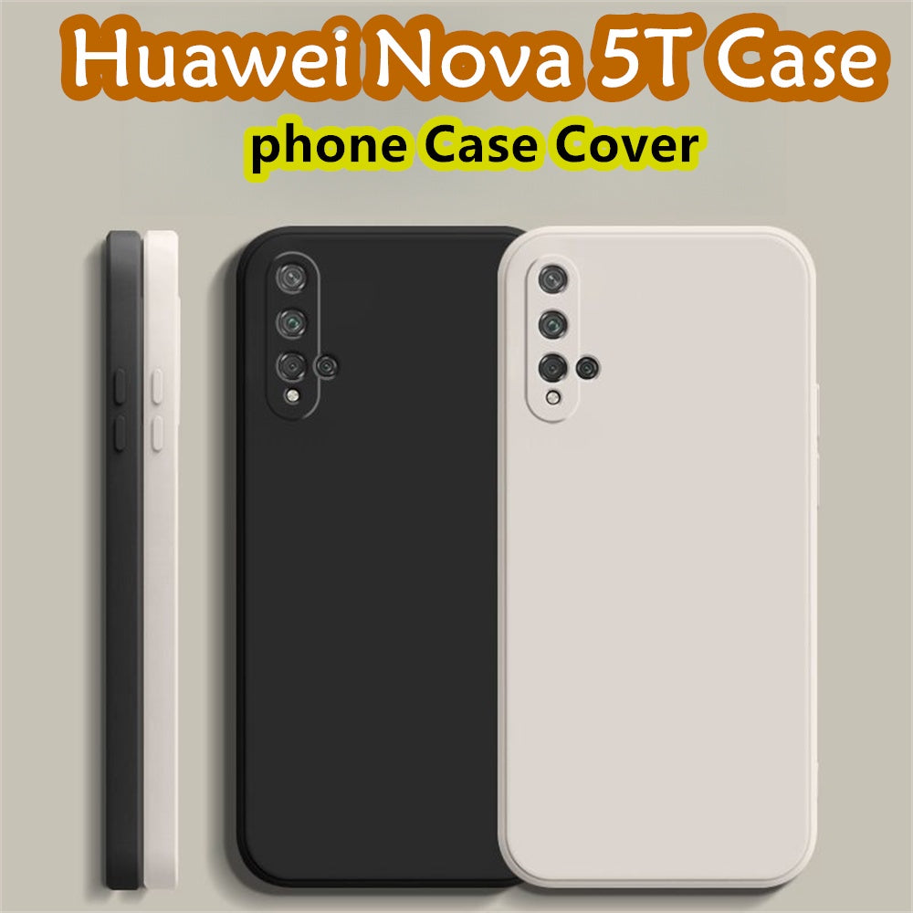 For Huawei Nova 5T Cover Drop and wear resistant Silicone Full Case Classic Simple Solid Color Phone Case Cover