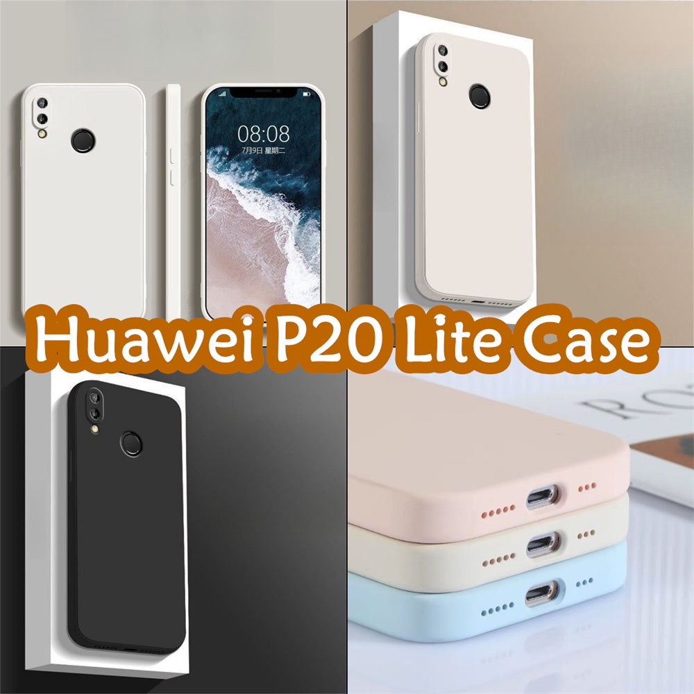 For Huawei P20 Lite Cover Drop and wear resistant Silicone Full Case Classic Simple Solid Color Phone Case Cover
