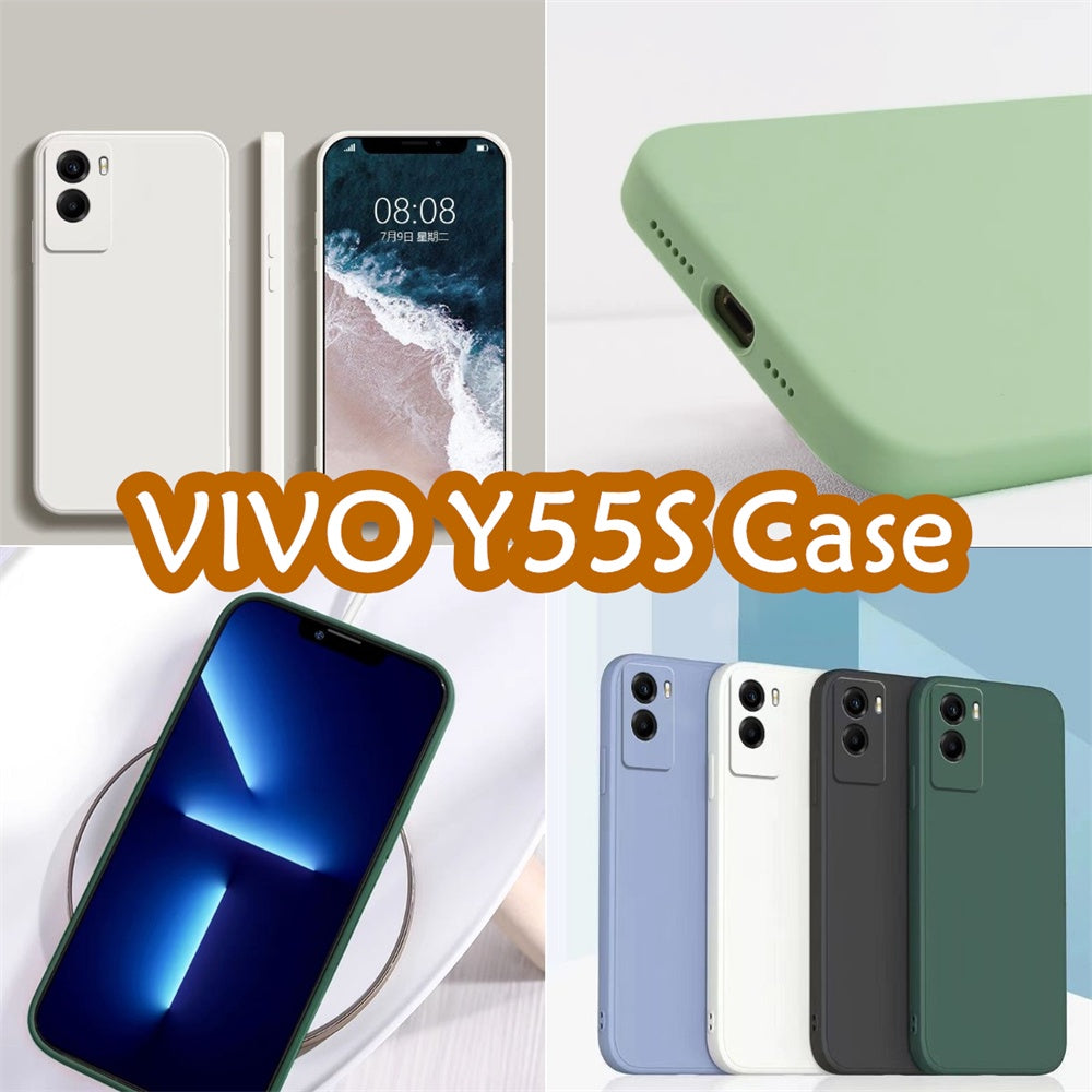 For VIVO Y55S Cover Drop and wear resistant Silicone Full Case Classic Simple Solid Color Phone Case Cover