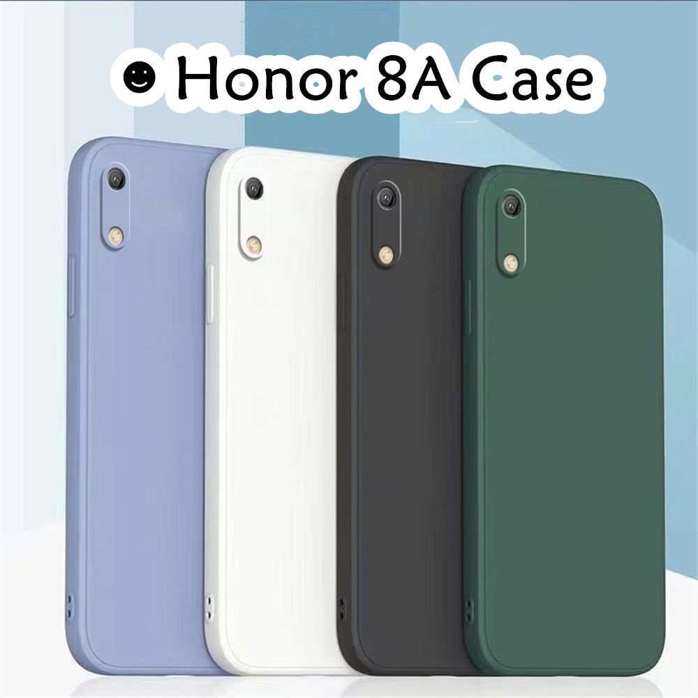 For Honor 8A Cover Drop and wear resistant Silicone Full Case Classic Simple Solid Color Phone Case Cover