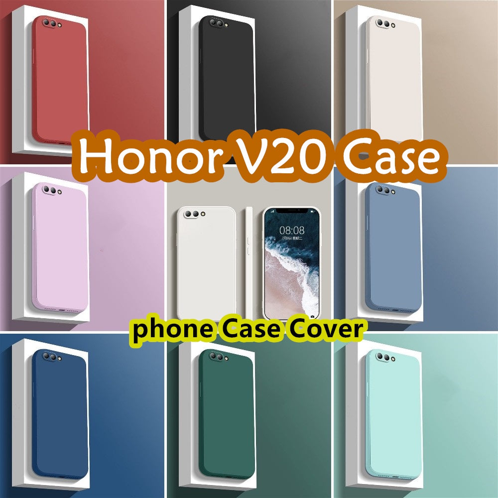 For Honor V20 Cover Drop and wear resistant Silicone Full Case Classic Simple Solid Color Phone Case Cover