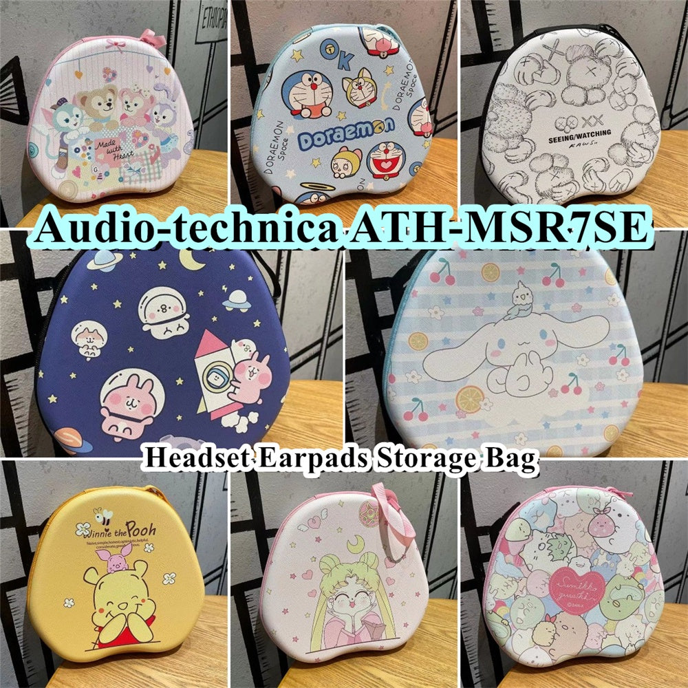 For Audio-technica ATH-MSR7SE Headphone Case Cartoon Creative Patterns Headset Earpads Storage Bag Casing Box