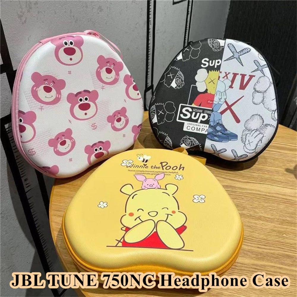 For JBL TUNE 750NC Headphone Case Cartoon Creative Patterns Headset Earpads Storage Bag Casing Box