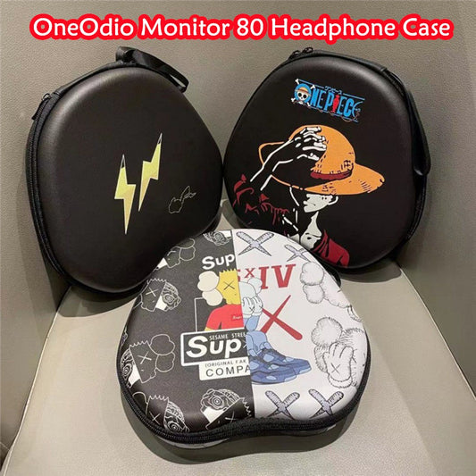 For OneOdio Monitor 80 Headphone Case Cartoon Creative Patterns Headset Earpads Storage Bag Casing Box