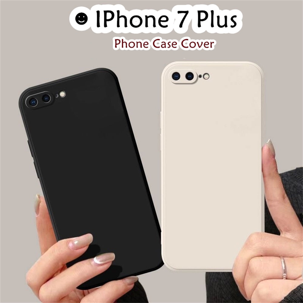 For IPhone 7 Plus Cover Drop and wear resistant Silicone Full Case Classic Simple Solid Color Phone Case Cover