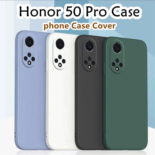 For Honor 50 Pro Cover Drop and wear resistant Silicone Full Case Classic Simple Solid Color Phone Case Cover
