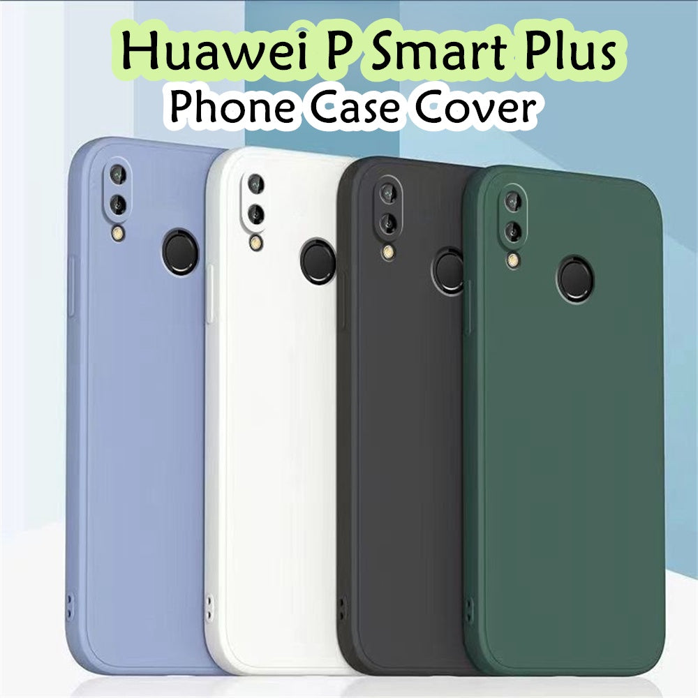 For Huawei P Smart Plus Cover Drop and wear resistant Silicone Full Case Classic Simple Solid Color Phone Case Cover