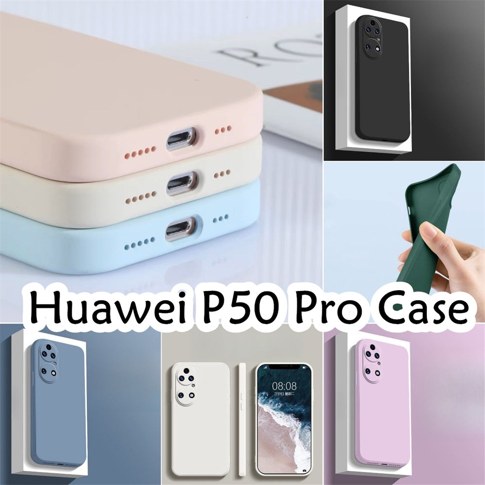 For Huawei P50 Pro Cover Drop and wear resistant Silicone Full Case Classic Simple Solid Color Phone Case Cover