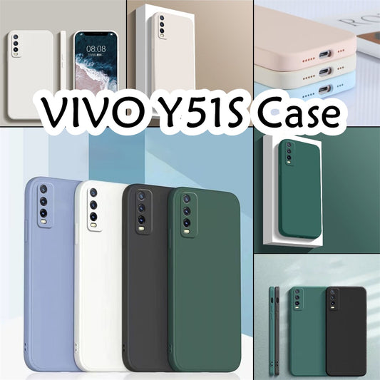 For VIVO Y51S Cover Drop and wear resistant Silicone Full Case Classic Simple Solid Color Phone Case Cover