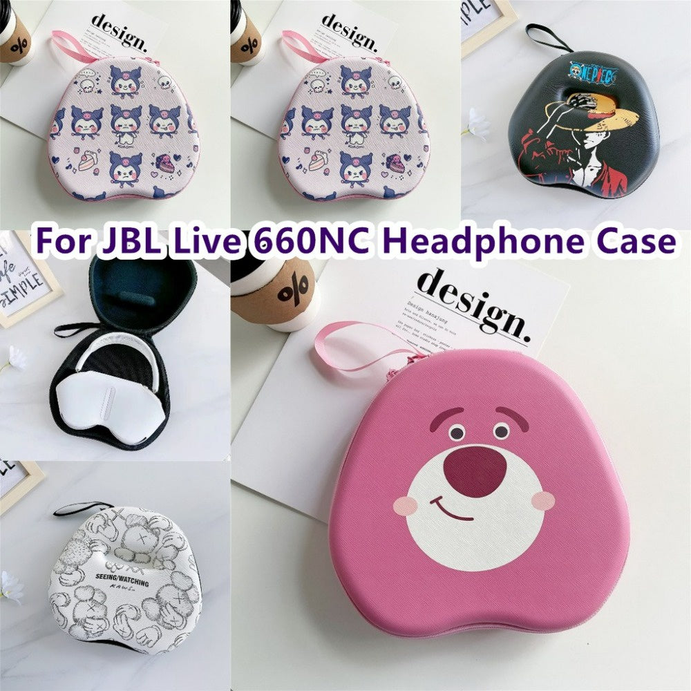 For JBL LIVE 660NC Headphone Case Cartoon Creative Patterns Headset Earpads Storage Bag Casing Box
